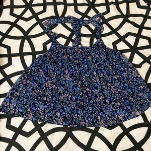 American Eagle Outfitters Blue Floral Loose Shirt